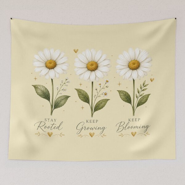 Item preview, Three Daisy Flowers Minimal Floral Illustration designed and sold by astersgraphics.