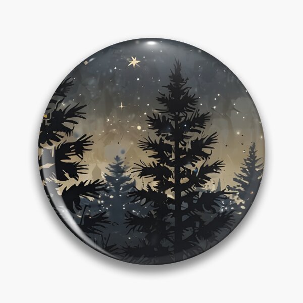 Item preview, Minimalist Pine Tree Stars Silhouette Nature Graphic designed and sold by Glitchart66.