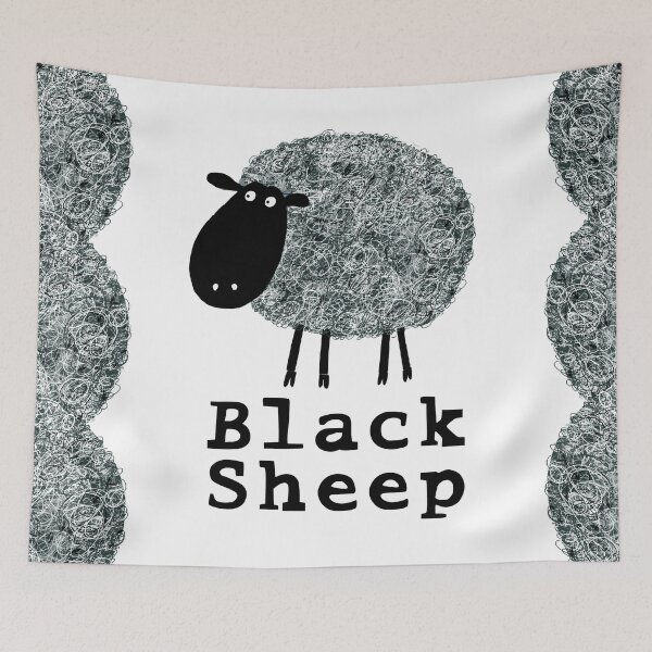 Item preview, Black Sheep! Cute Sheep with Text designed and sold by Carla Daly.
