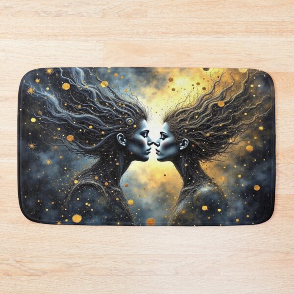 Item preview, Gemini: A portrait of two cosmic forces in light and shadow, powerful duality and cinematic energy designed and sold by FotoworldEdel.