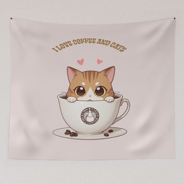 Item preview, I LOVE COFFEE AND CATS designed and sold by BLUESKY11a.