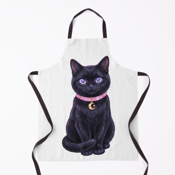 Item preview, Kawaii Black Cat with Cosmic Eyes and Crescent Moon designed and sold by Spiritualwall.