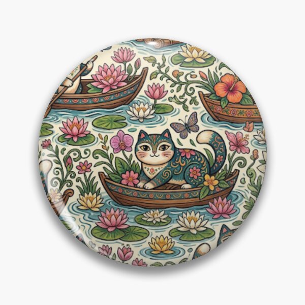 Item preview, Cute Cats in Lotus Boats designed and sold by Iampoji.