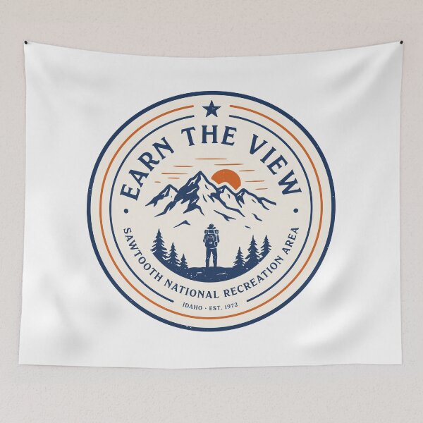 Item preview, Earn The View Sawtooth Mountains Idaho | Sawtooth National Recreation Area Hiking Design designed and sold by ArcticFoxStudio.