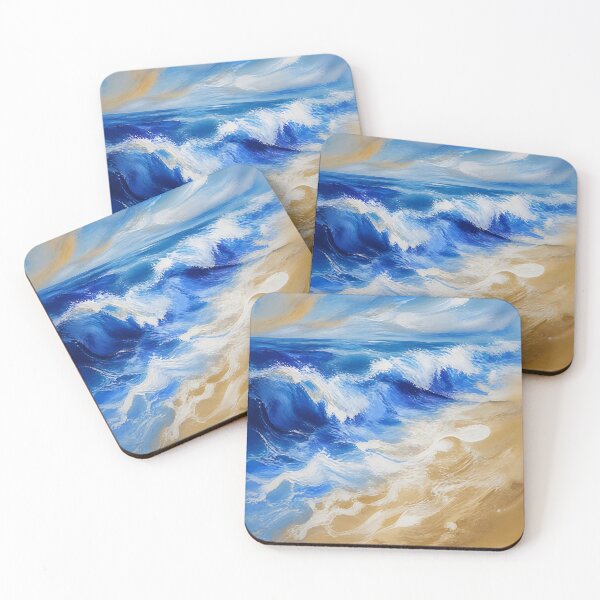Item preview, Rhythm of Blue Navy and Universal Khaki Coastal Geometric Art designed and sold by Glitchart66.