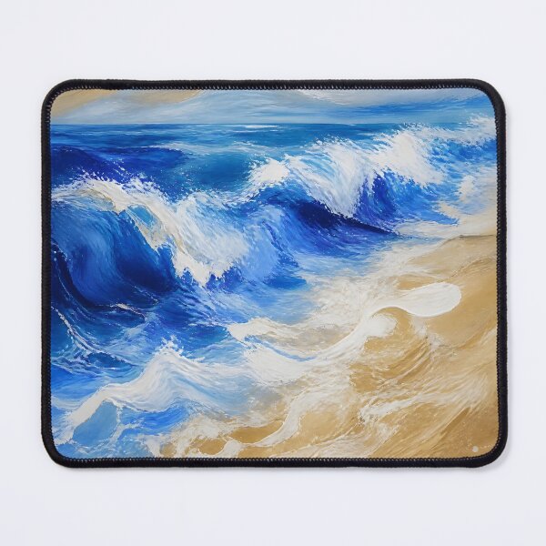 Item preview, Rhythm of Blue Navy and Universal Khaki Coastal Geometric Art designed and sold by Glitchart66.