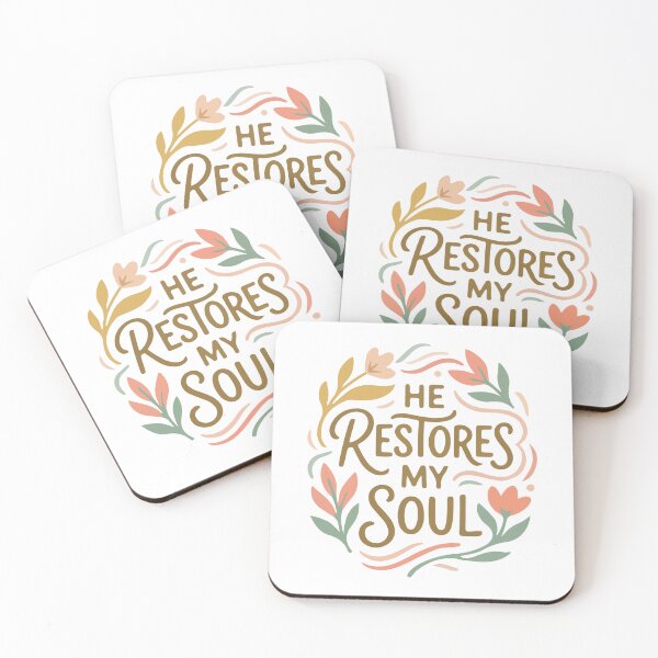Item preview, He Restores My Soul Christian Bible Verse  designed and sold by stylishdzign.