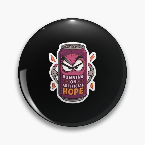 Item preview, Running on Artificial Hope Funny Energy Drink Sticker | Sarcastic Motivational Meme Design designed and sold by magiquecreations.