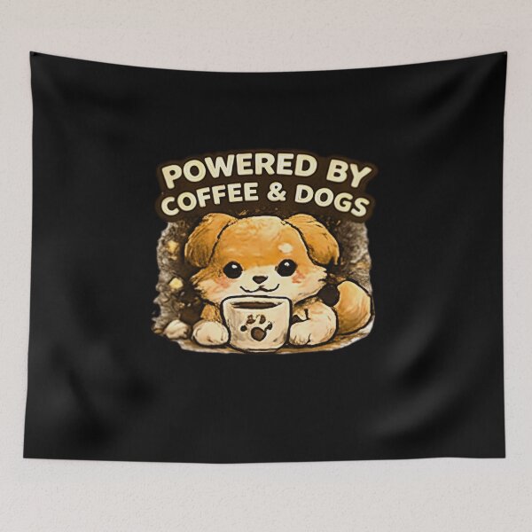 Item preview, Powered By Coffee And Dogs Funny Cute Puppy Coffee Lover designed and sold by Hobby-up.