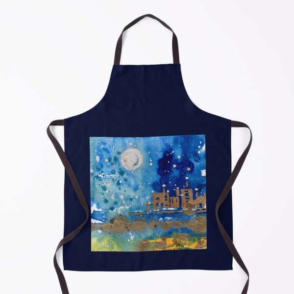 Item preview, Celestial Cityscape – Textured Starlight and Copper Enamel Art designed and sold by Cass Harker Studio.