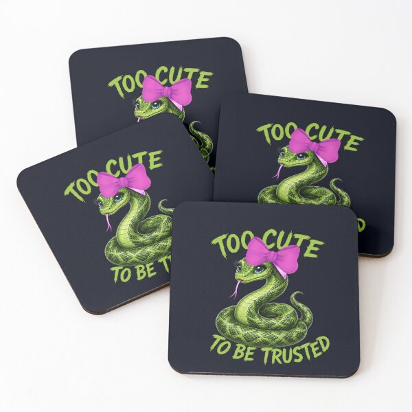 Item preview, Too Cute To Be Trusted – Cute Green Snake with Pink Bow designed and sold by Aimetoi.