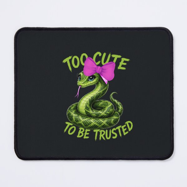 Item preview, Too Cute To Be Trusted – Cute Green Snake with Pink Bow designed and sold by Aimetoi.