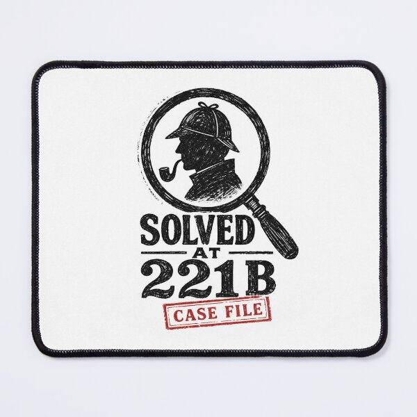 Item preview, Solved At 221B Sherlock Holmes Case File Chalk Emblem Art designed and sold by Fenay Designs.