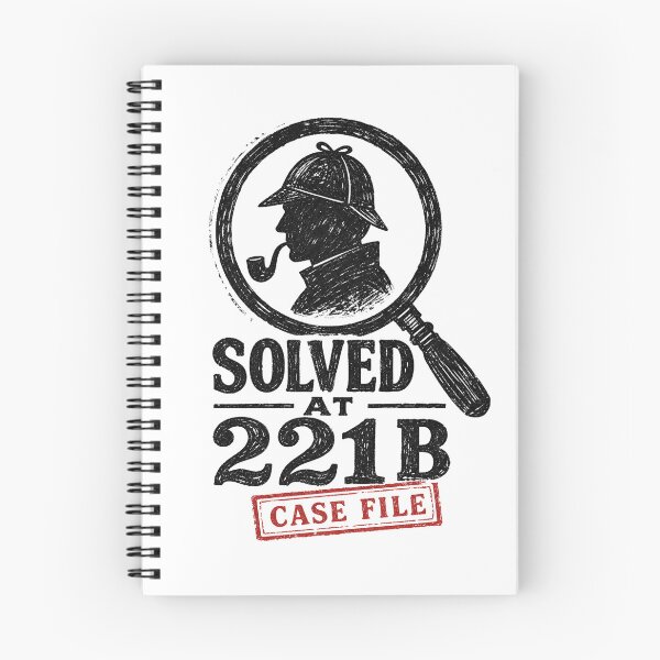 Item preview, Solved At 221B Sherlock Holmes Case File Chalk Emblem Art designed and sold by Fenay Designs.
