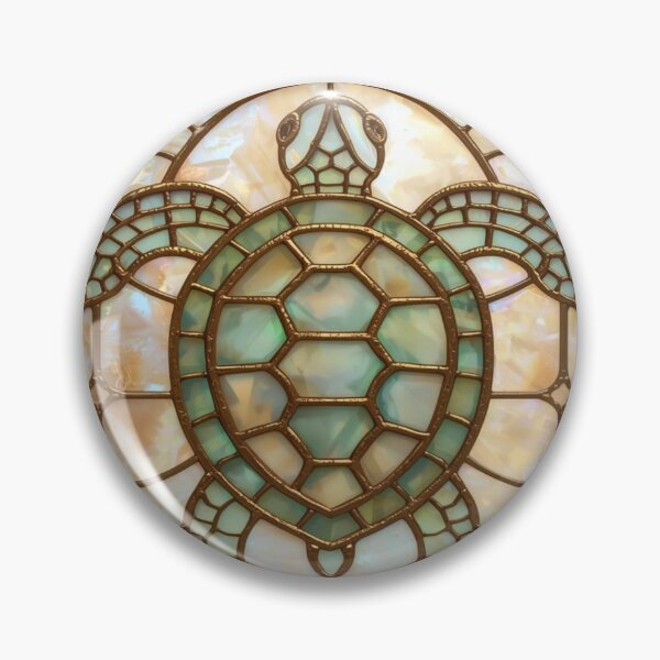 Item preview, Golden Stained Glass Turtle Coquette Style designed and sold by BriSher.