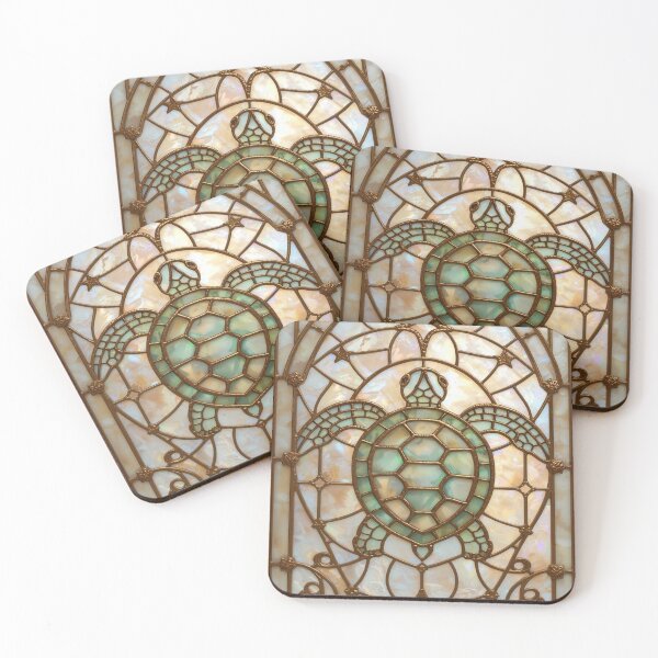 Item preview, Golden Stained Glass Turtle Coquette Style designed and sold by BriSher.