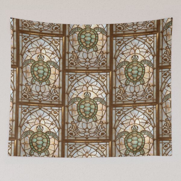 Item preview, Golden Stained Glass Turtle Coquette Style designed and sold by BriSher.