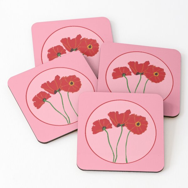 Item preview, Happy Poppies with a Pink Background designed and sold by soozie-c.