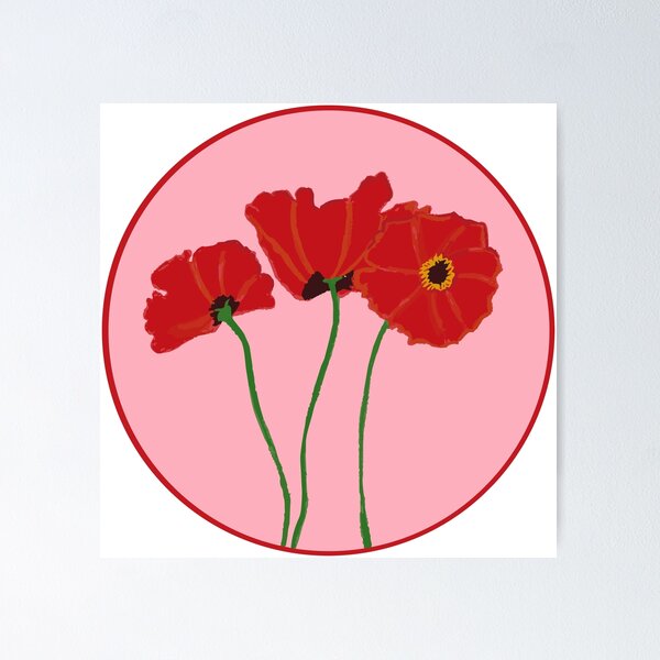 Item preview, Happy Poppies with a Pink Background designed and sold by soozie-c.