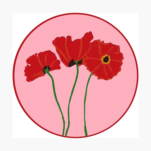 Item preview, Amapolas felices con un fondo rosa designed and sold by soozie-c.