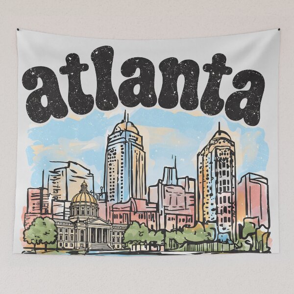 Item preview, Atlanta Georgia Cute Skyline Retro City designed and sold by HowToCanadian.