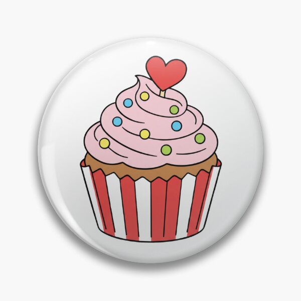Item preview, Cute Pink Cupcake with Heart Topper Cartoon designed and sold by Inka Moon Design.