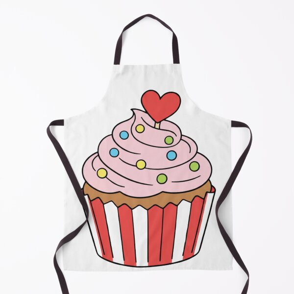 Item preview, Cute Pink Cupcake with Heart Topper Cartoon designed and sold by Inka Moon Design.