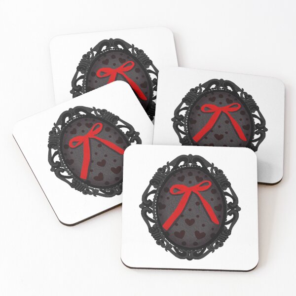 Item preview, My Gothic Romance – Victorian Cameo Bow Pattern in Pink Black and Crimson designed and sold by VirtuallyCreativ .