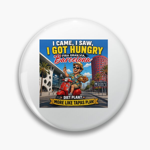 Item preview, I Came, I Saw, I Got Hungry – Fira Gran Via Barcelona Tapas Plan Funny Travel T-Shirt | Barcelona Food Lover Graphic Tee designed and sold by Sushikidsntod.