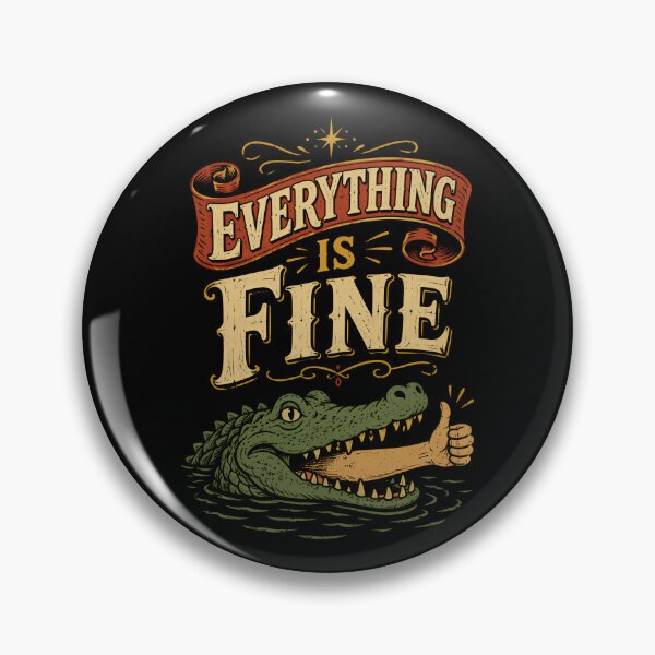 Item preview, Everything Is Fine Alligator Dark Humor designed and sold by Victor Shadehorn.