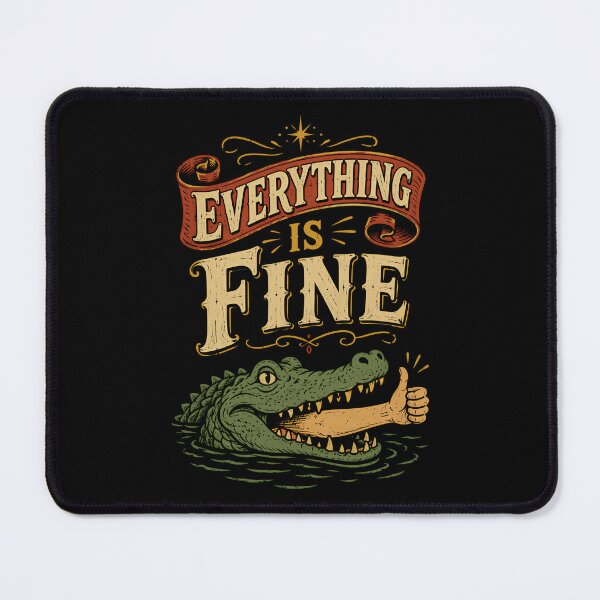 Item preview, Everything Is Fine Alligator Dark Humor designed and sold by Victor Shadehorn.