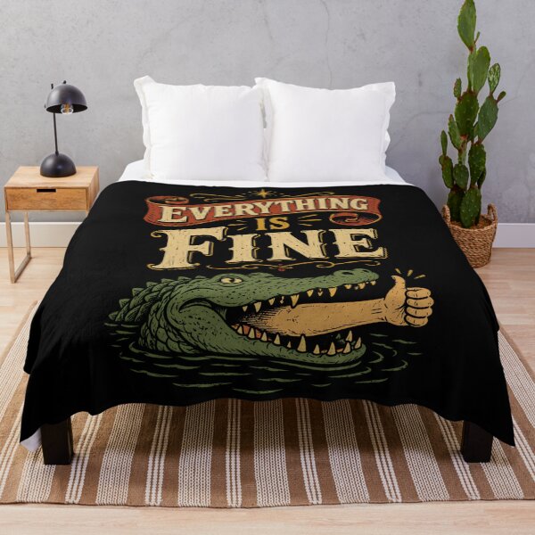 Item preview, Everything Is Fine Alligator Dark Humor designed and sold by Victor Shadehorn.