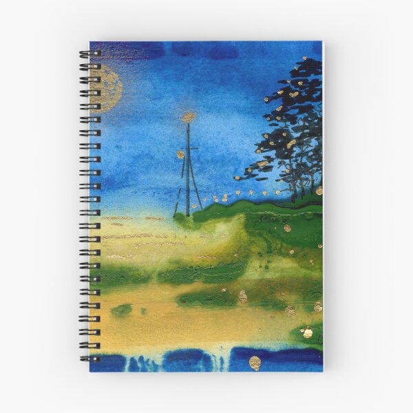 Item preview, Moonlit Shoreline – Abstract Blue and Green Landscape Art designed and sold by Cass Harker Studio.