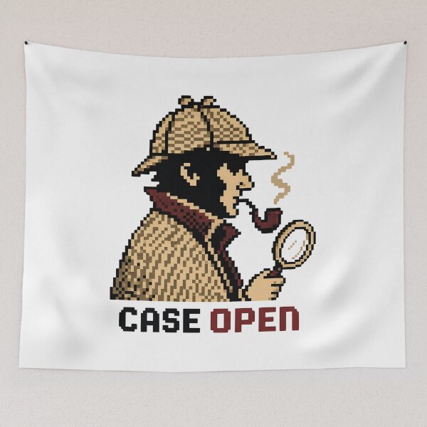 Item preview, Case Open Sherlock Holmes 8-Bit Pixel Art Detective Graphic designed and sold by Fenay Designs.