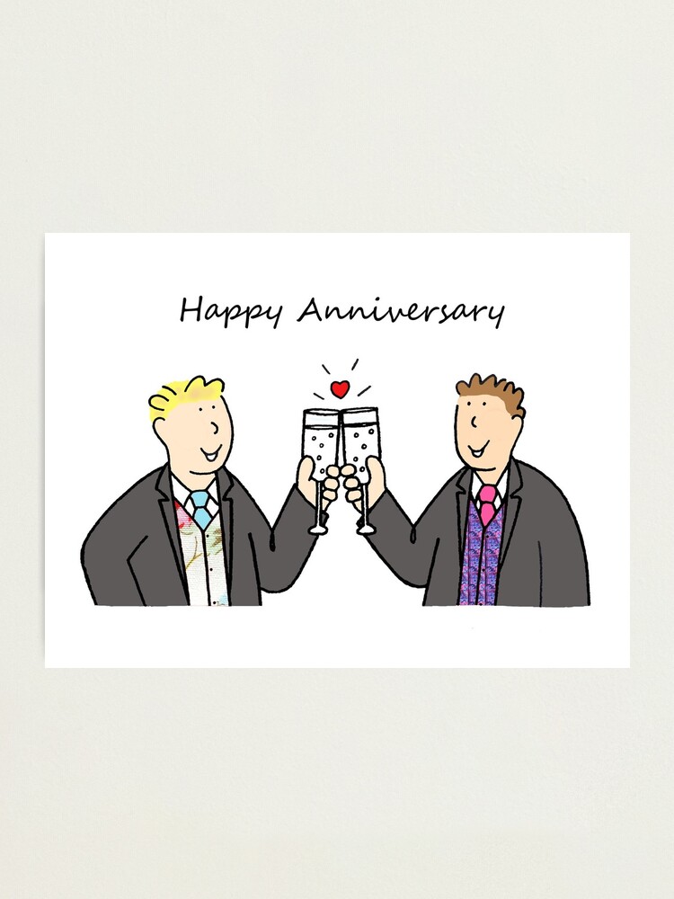 Impression Photo Gay Male Couple Joyeux Anniversaire Par Katetaylor Redbubble