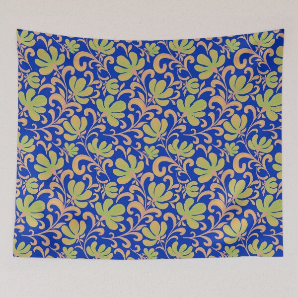 Item preview, Cobalt Blue Baroque Cosmos Flower Garden Seamless Pattern designed and sold by AneissPiaf.