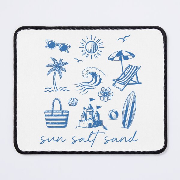 Item preview, Sun Salt Sand – Beach Elements Collage Surfboard Sandcastle Summer Design designed and sold by Canvas-Whispers.