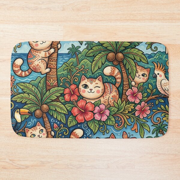 Item preview, Tropical Jungle Cat Paradise designed and sold by Iampoji.