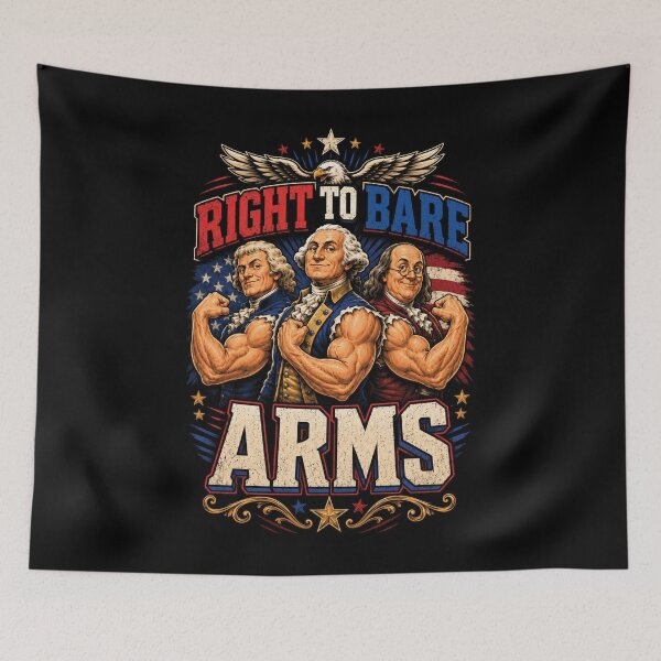 Item preview, Right To Bare Arms Patriotic Muscle Humor designed and sold by Victor Shadehorn.