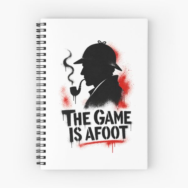 Item preview, The Game Is Afoot Sherlock Holmes Red Splatter Stencil Art designed and sold by Fenay Designs.