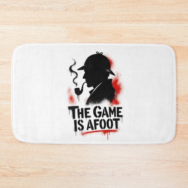 Item preview, The Game Is Afoot Sherlock Holmes Red Splatter Stencil Art designed and sold by Fenay Designs.