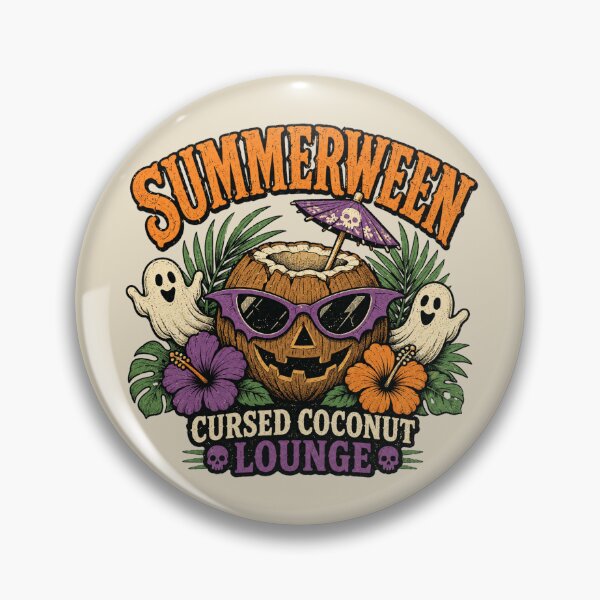 Item preview, Summerween Cursed Coconut Lounge Retro Haunted Tiki Bar designed and sold by POD DYNASTY.