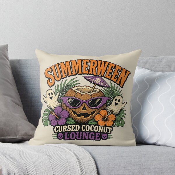 Item preview, Summerween Cursed Coconut Lounge Retro Haunted Tiki Bar designed and sold by POD DYNASTY.