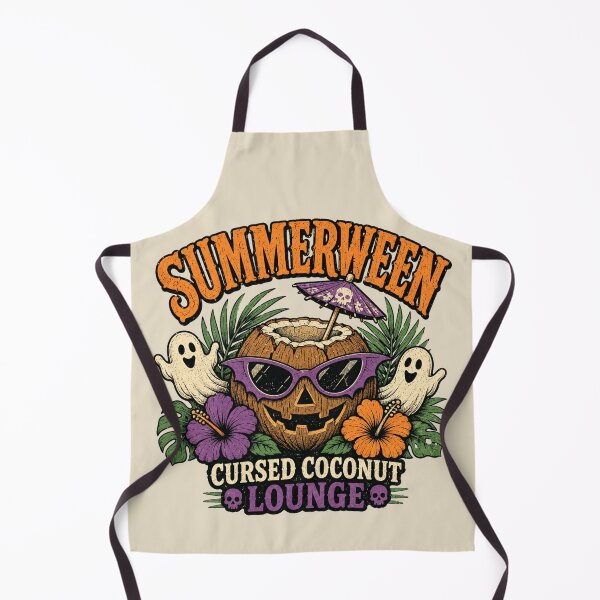 Item preview, Summerween Cursed Coconut Lounge Retro Haunted Tiki Bar designed and sold by POD DYNASTY | Original Print On Demand T-Shirt Graphics.