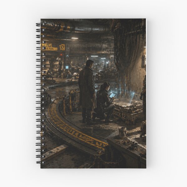 Item preview, Industrial Sci-Fi Maintenance Bay | Space Station Crawler Robot Workshop Art designed and sold by Element Horizon Studio.