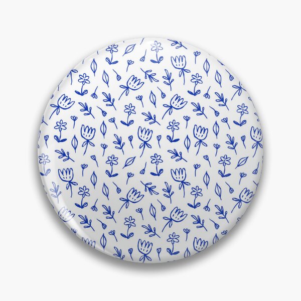 Item preview, Blue Doodle Floral Seamless Pattern — Cute Tulip Wildflower Print designed and sold by Zaya_art.