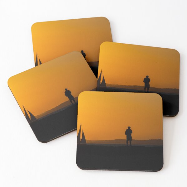 Item preview, Silhouette of a Sailboat and Observer at Golden Sunset designed and sold by ThaCriações.