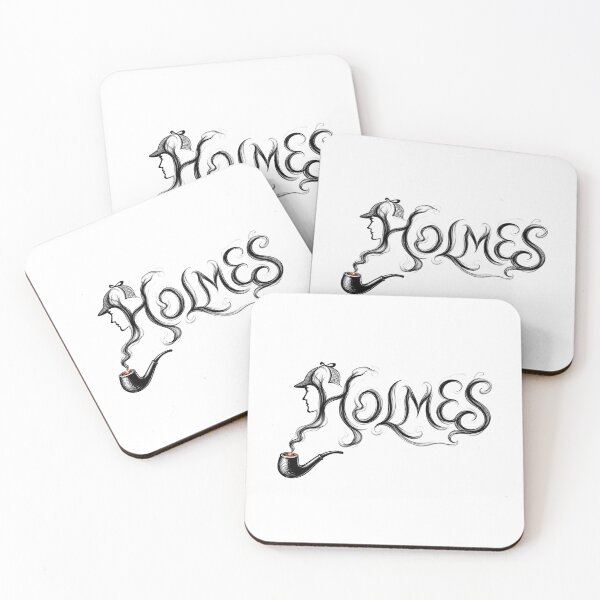 Item preview, Holmes Pipe Smoke Typography Sherlock Holmes Silhouette Art designed and sold by Fenay Designs.