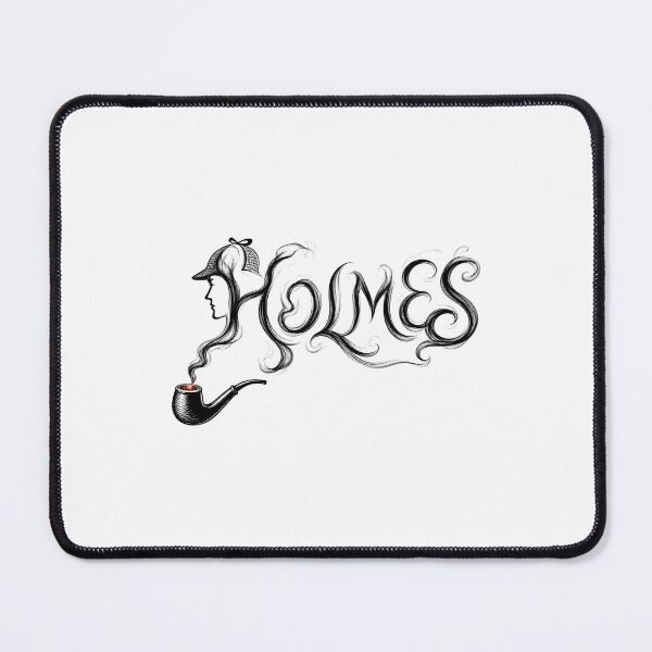 Item preview, Holmes Pipe Smoke Typography Sherlock Holmes Silhouette Art designed and sold by Fenay Designs.