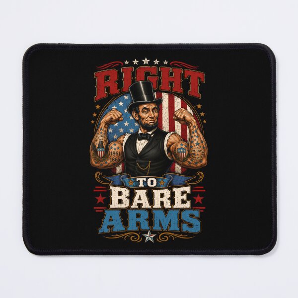 Item preview, Abraham Lincoln Right to Bare Arms Patriotic Muscle Pun designed and sold by Victor Shadehorn.
